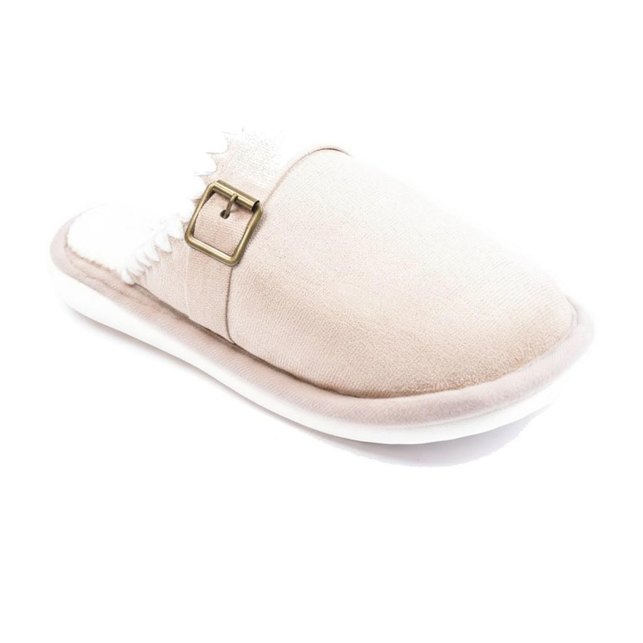 Voir la diapositive 1 : OZABI OZABI Mules Femme, Aspect Daim, Broderie Scandinave, Doublure Fourrure