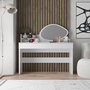 Voir la diapositive 2 : Habitat et Jardin Coiffeuse avec miroir en bois  Harmony Mini Amorphous  - 90 x 40 x 133 cm - Blanc