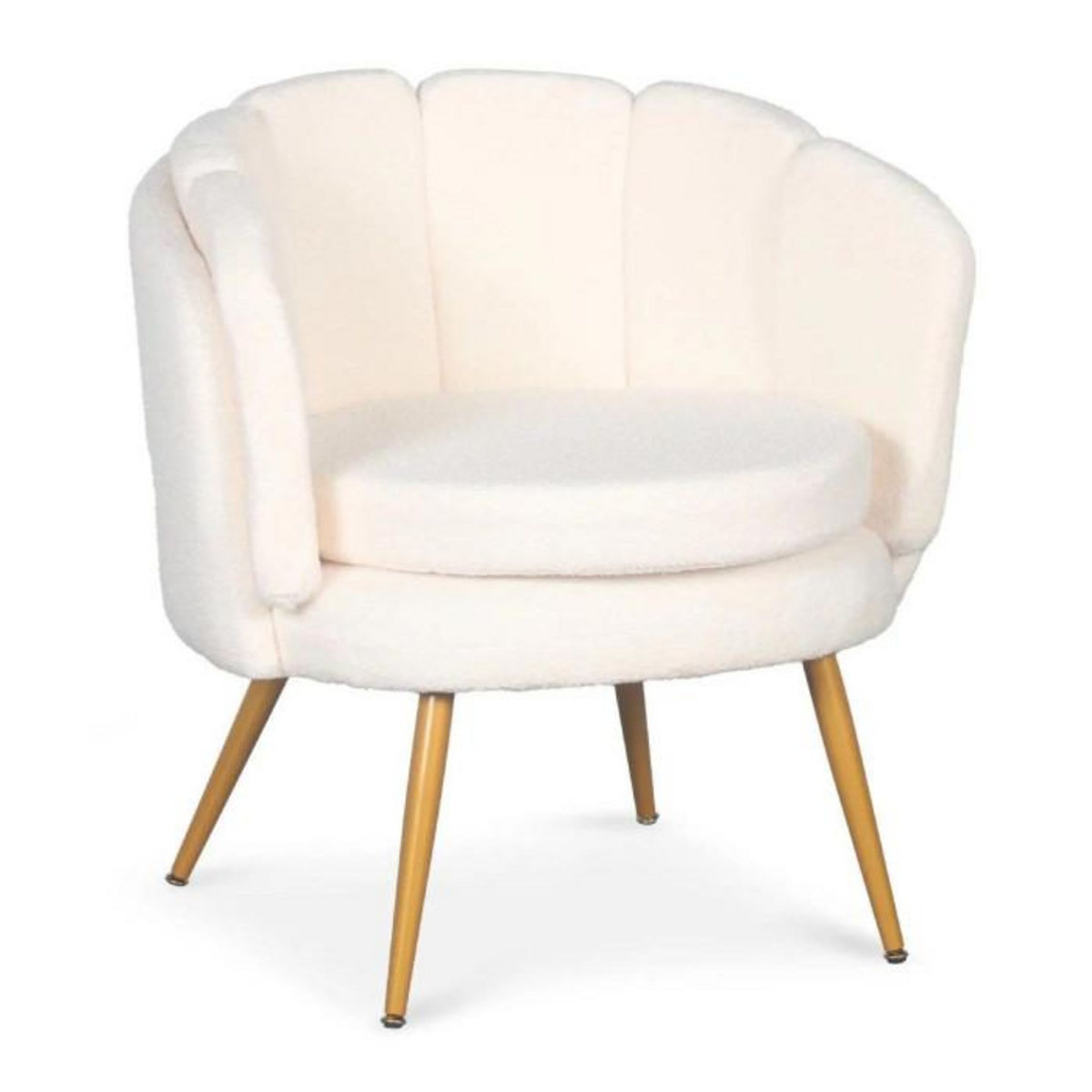 Paris Prix Fauteuil Arrondi en Bouclette  Dabren  80cm Beige