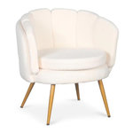 Paris Prix Fauteuil Arrondi en Bouclette  Dabren  80cm Beige