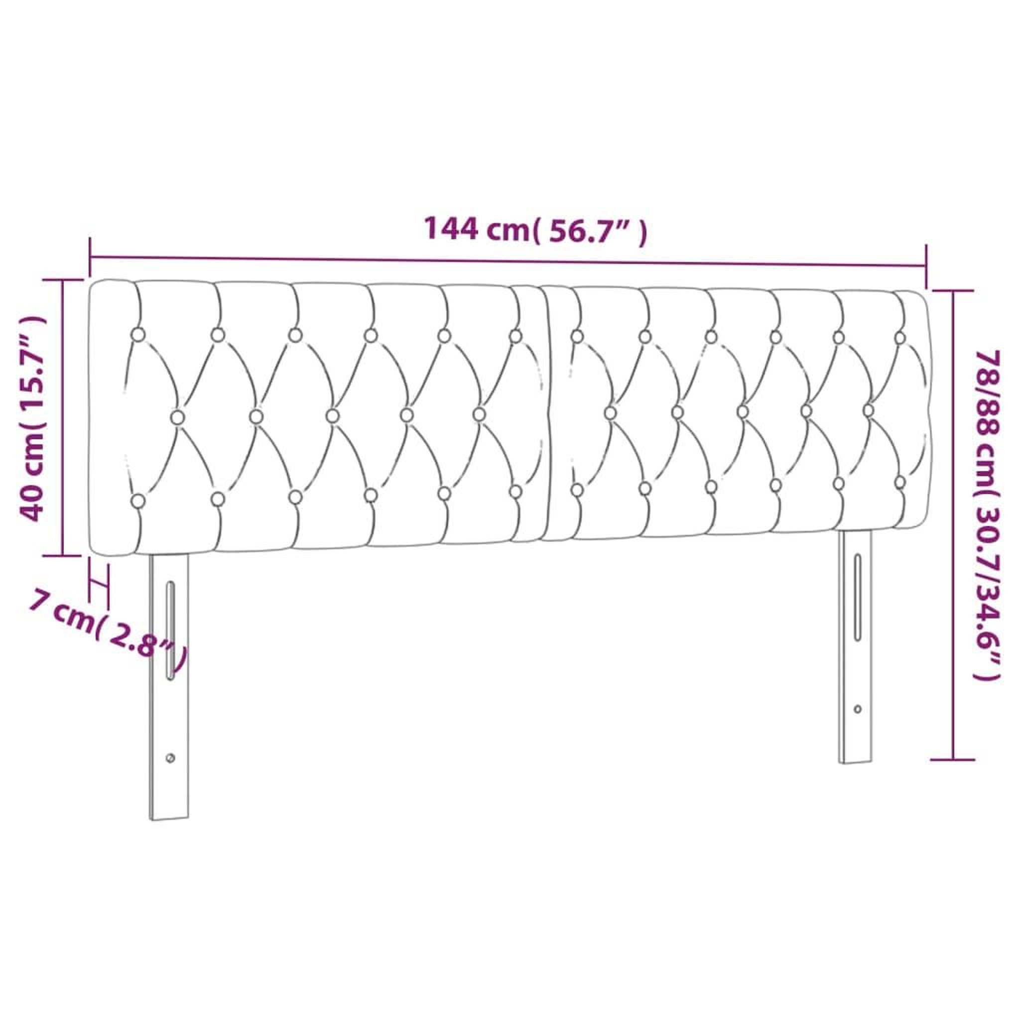 Voir la diapositive 6 : VIDAXL Tetes de lit 2 pcs Creme 72x7x78/88 cm Tissu