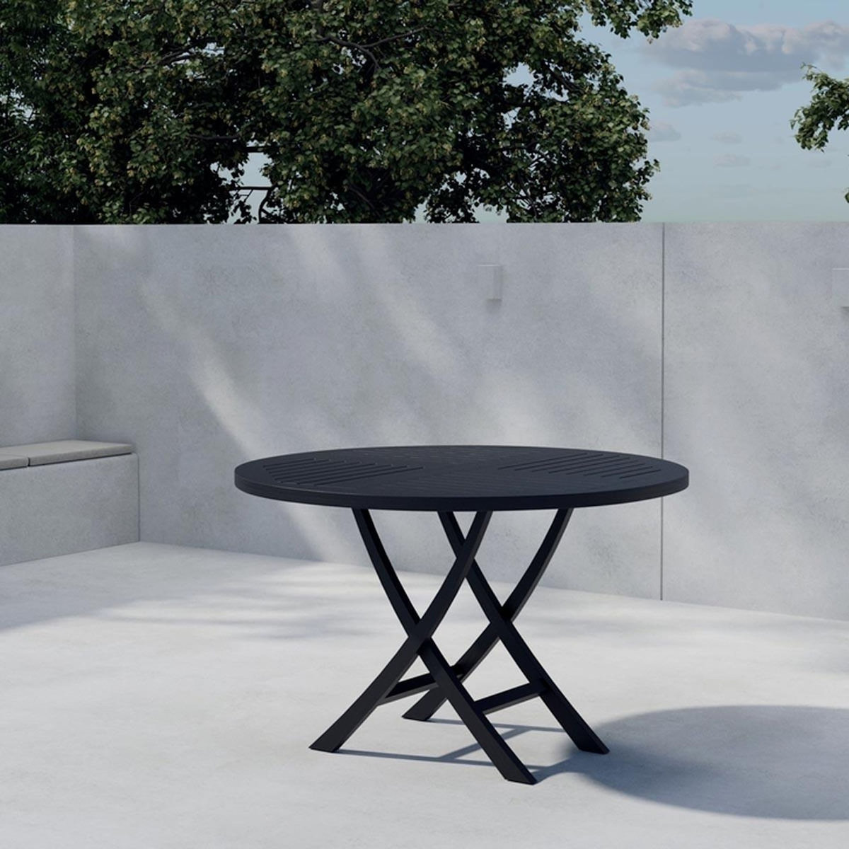 Paris Prix Table de Jardin Ronde  Kenya  120cm Noir