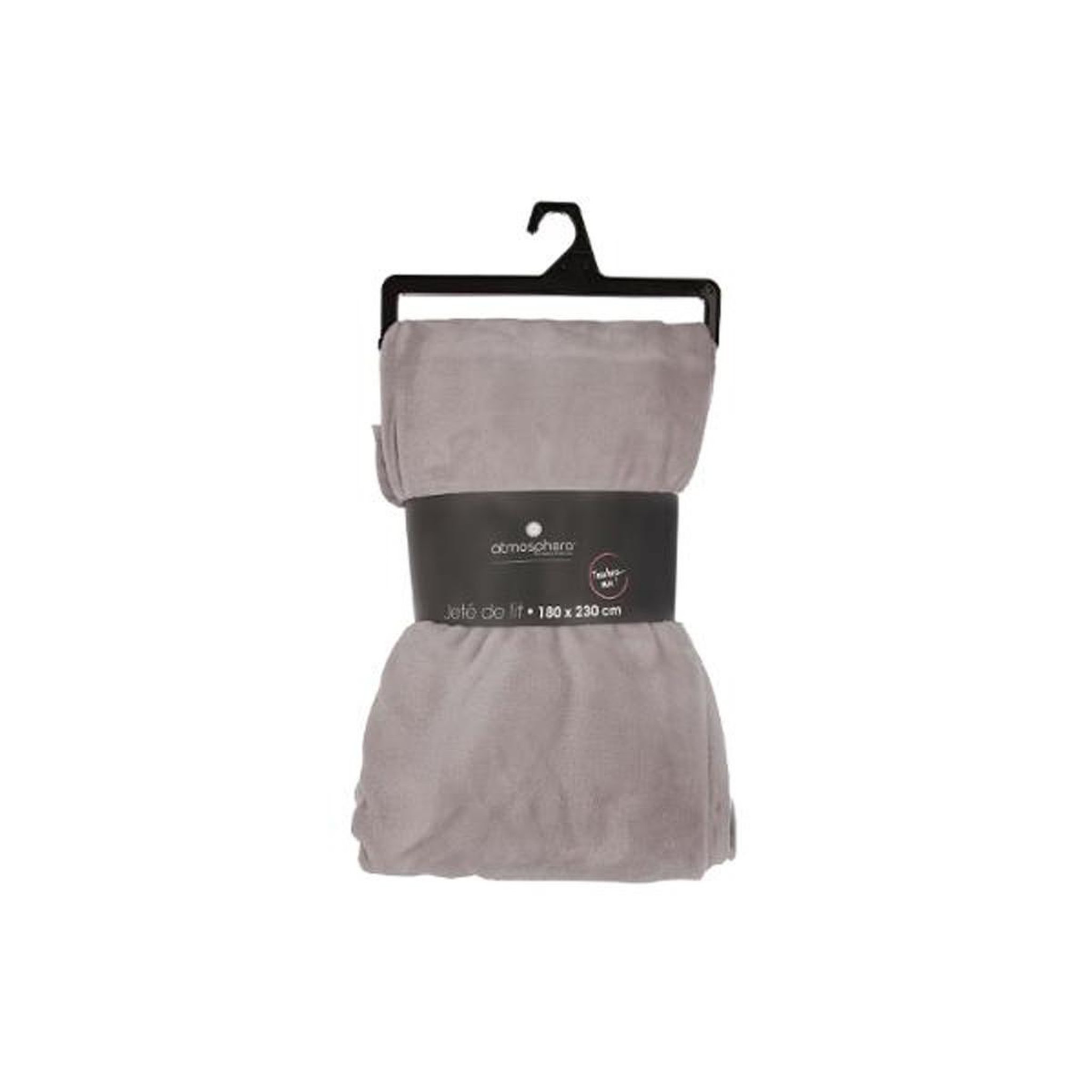 Voir la diapositive 4 : ATMOSPHERA Grand plaid en flanelle uni - 230x180 - gris