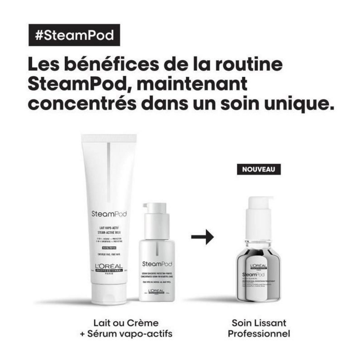 L'OREAL PROFESSIONNEL Soin Lissant Professionnel pour Steampod L'Oréal Professionnel - Soin thermo-protecteur enrichi en Alpha-silane -50ml
