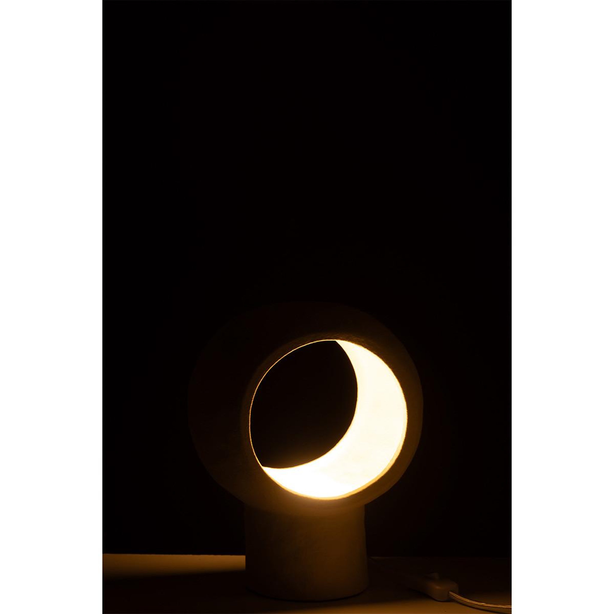 Voir la diapositive 3 : J-LINE Lampe à poser en céramique  cercle  27cm beige