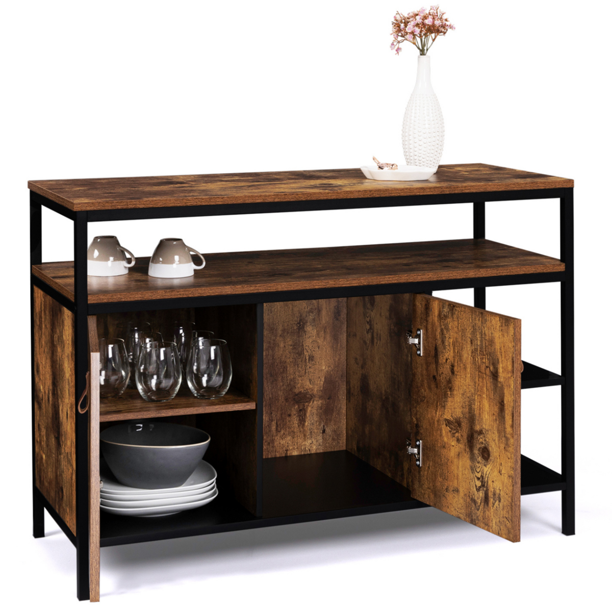 ID MARKET Buffet bas 2 portes 100 cm CHICAGO design industriel