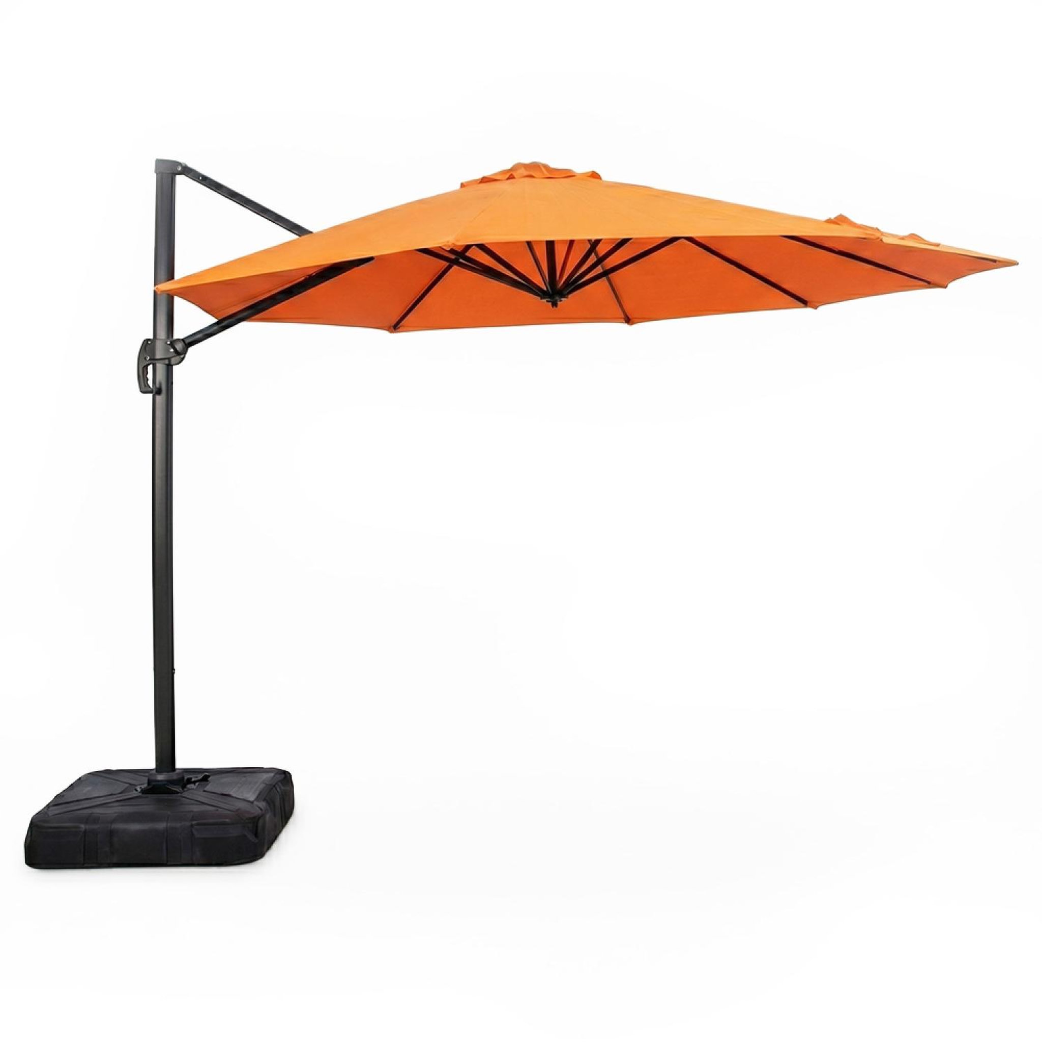 CONCEPT USINE Parasol octogonal  350cm déporté orange en aluminium castillo