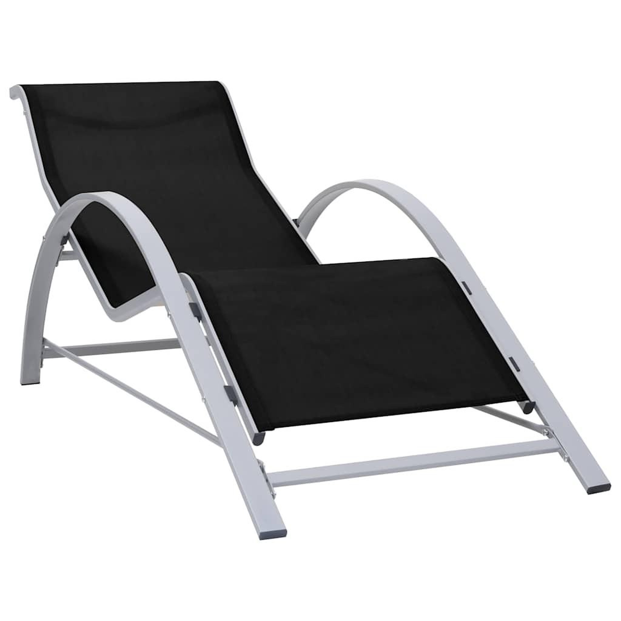 Voir la diapositive 6 : VIDAXL Chaises longues lot de 2 avec table aluminium noir