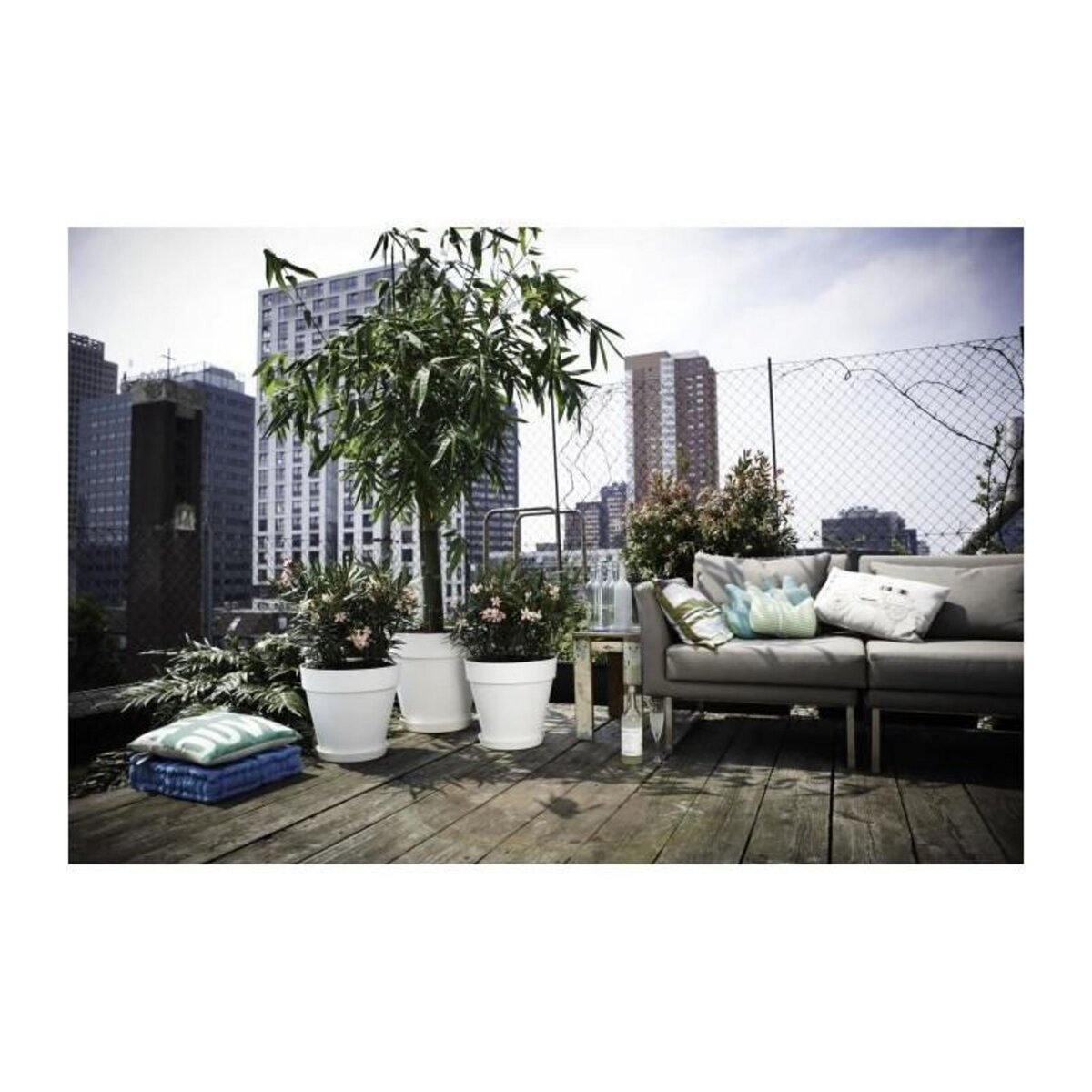 ELHO Pot de fleurs rond Loft Urban avec roues Ø 40 x H.35 cm - Anthracite