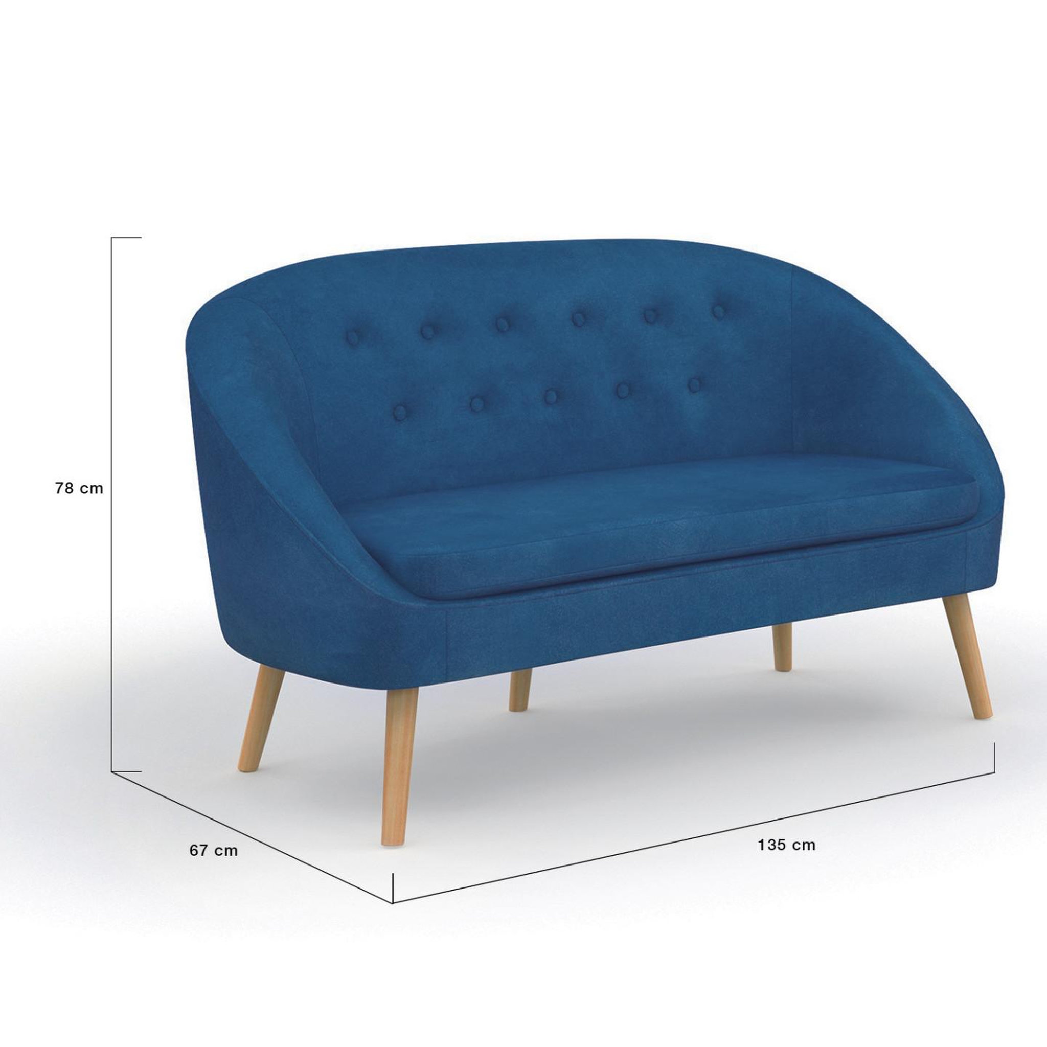 Voir la diapositive 5 : ID MARKET Canapé banquette sonia en velours bleu