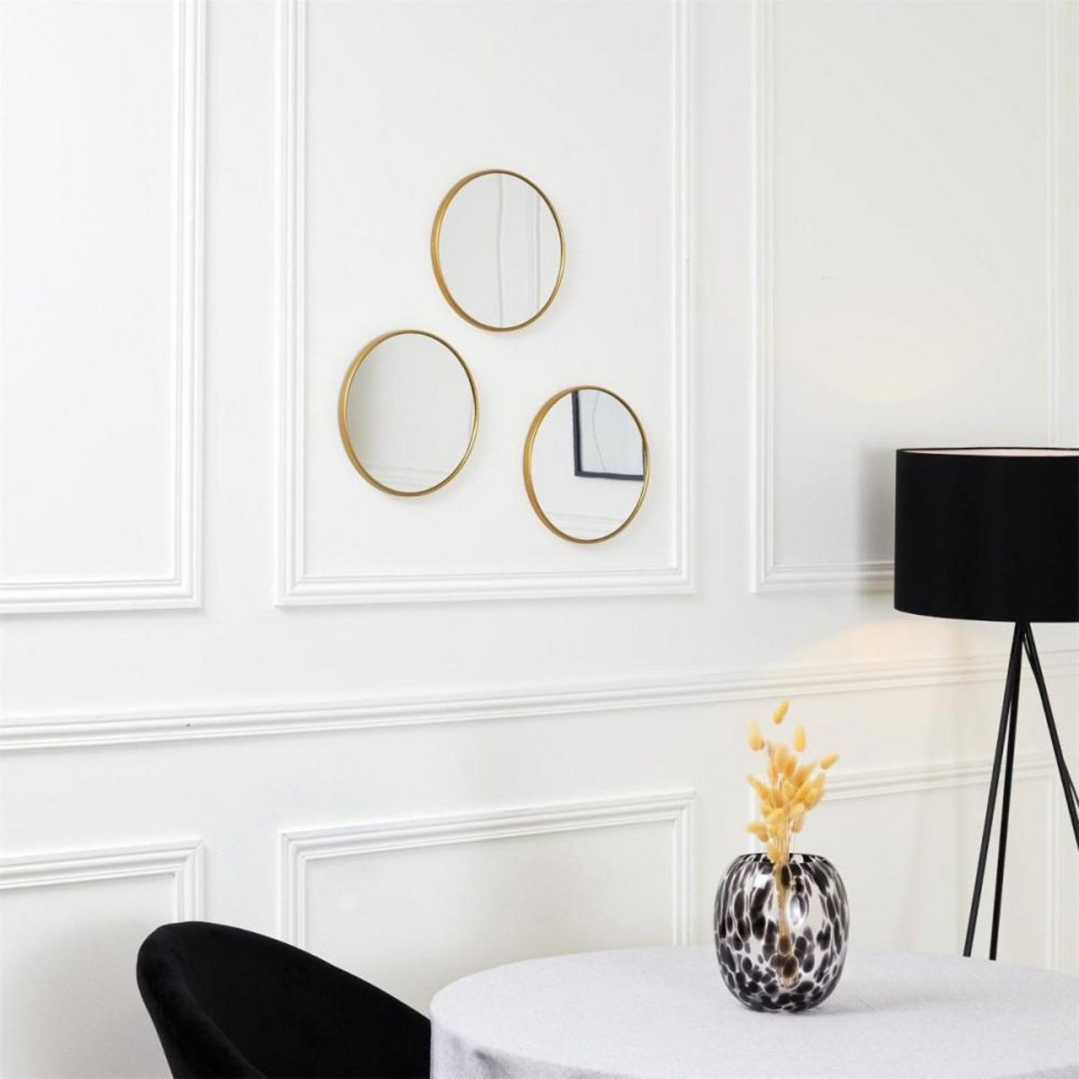 The Home Deco Factory Lot de 3 miroirs TORONTO diam 26cm