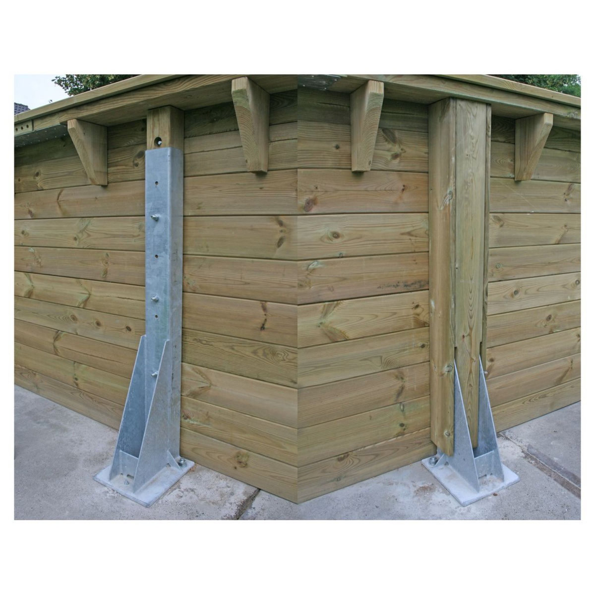 UBBINK Piscine hors sol bois rectangulaire - 500x800x140cm -  Liner Beige -LINEA