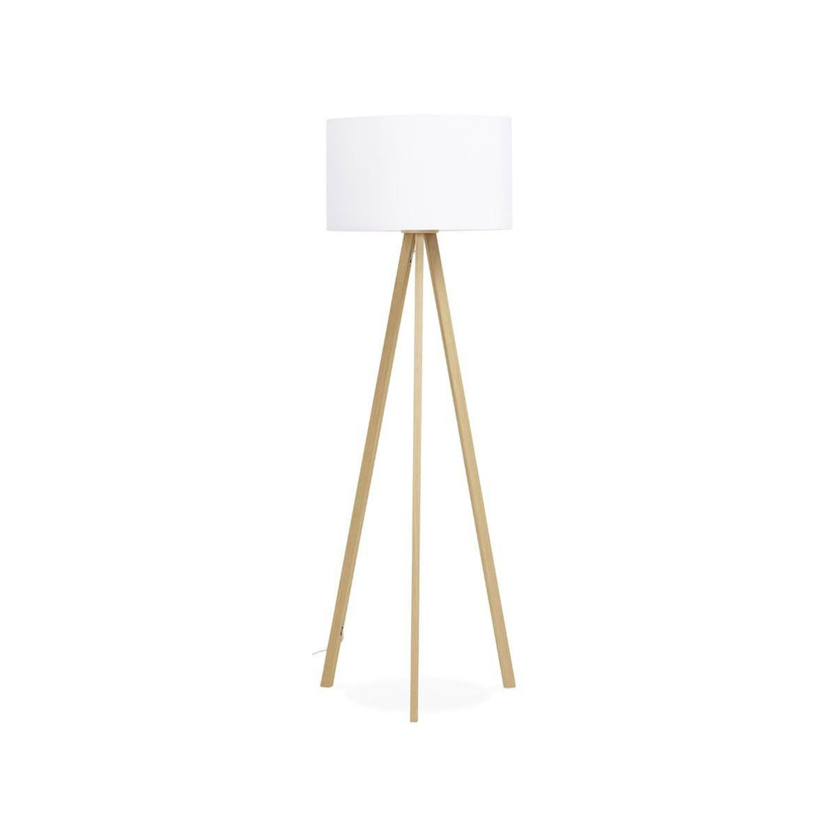 Paris Prix Lampadaire Trépied  Fidelio  159cm Naturel & Blanc