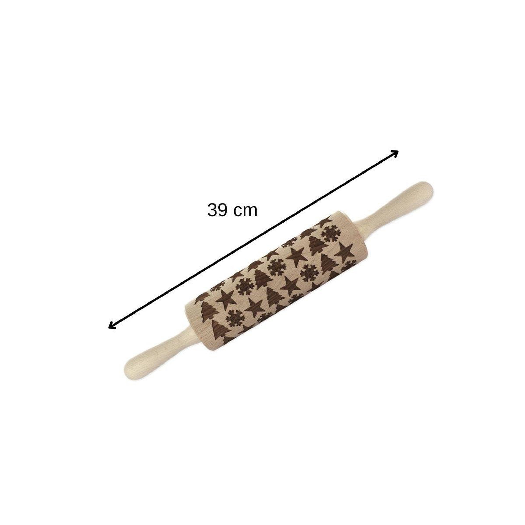 Voir la diapositive 3 : Fackelmann Rouleau à pâtisserie en bois motif noël 39 cm fackelmann noël