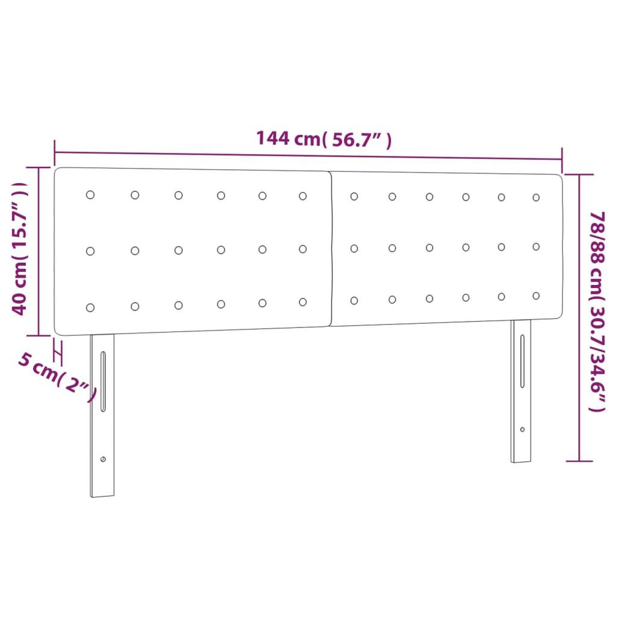 Voir la diapositive 6 : VIDAXL Tetes de lit 2 pcs Creme 72x5x78/88 cm Tissu
