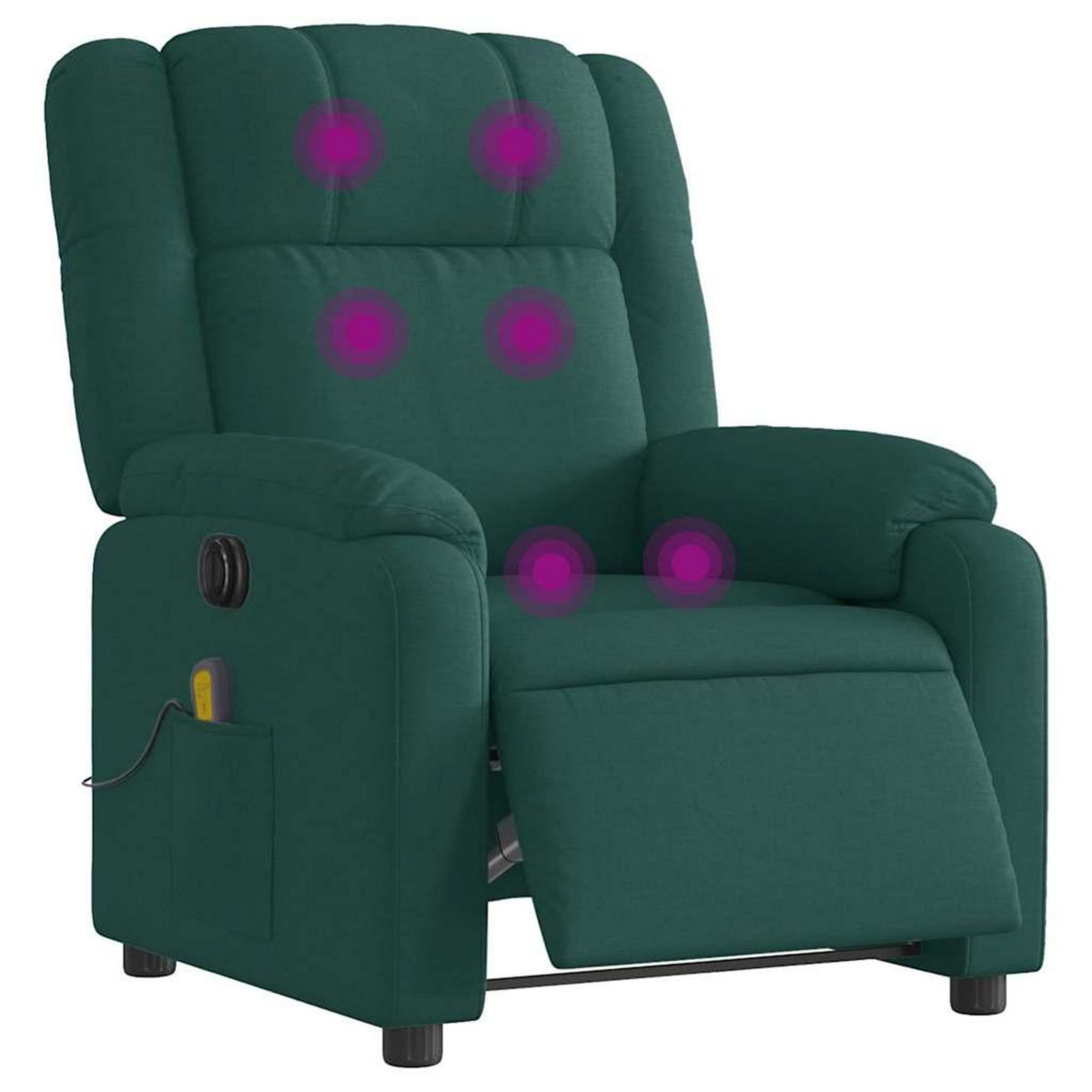 VIDAXL Fauteuil de massage inclinable electrique Vert fonce Tissu