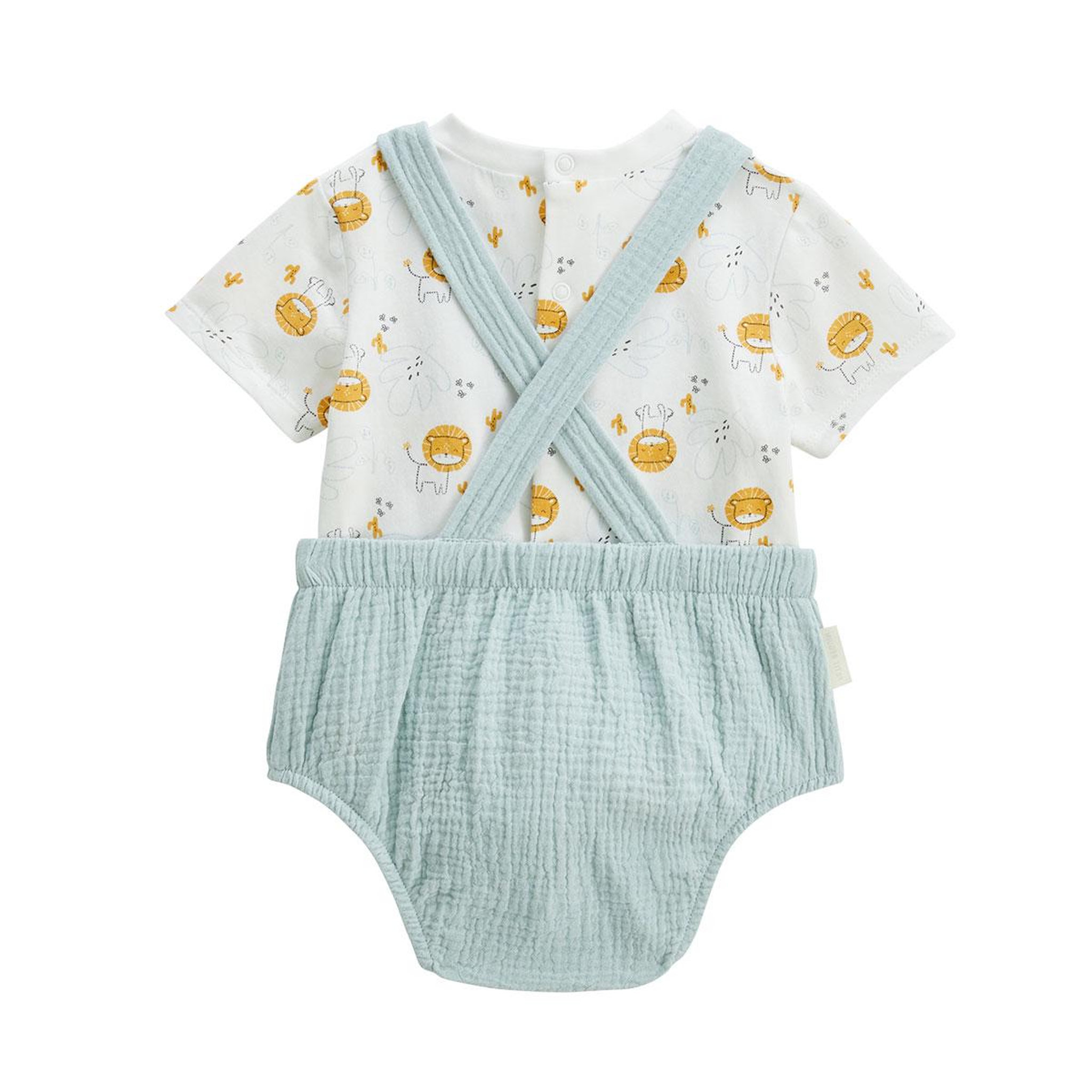 Voir la diapositive 3 : Petit Béguin Ensemble salopette bébé en gaze de coton et t-shirt elio