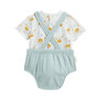 Voir la diapositive 3 : Petit Béguin Ensemble salopette bébé en gaze de coton et t-shirt Elio