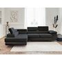 Voir la diapositive 6 : BEST MOBILIER Pablo - canapé d'angle gauche - 5 places - convertible avec coffre et têtières réglables - en velours