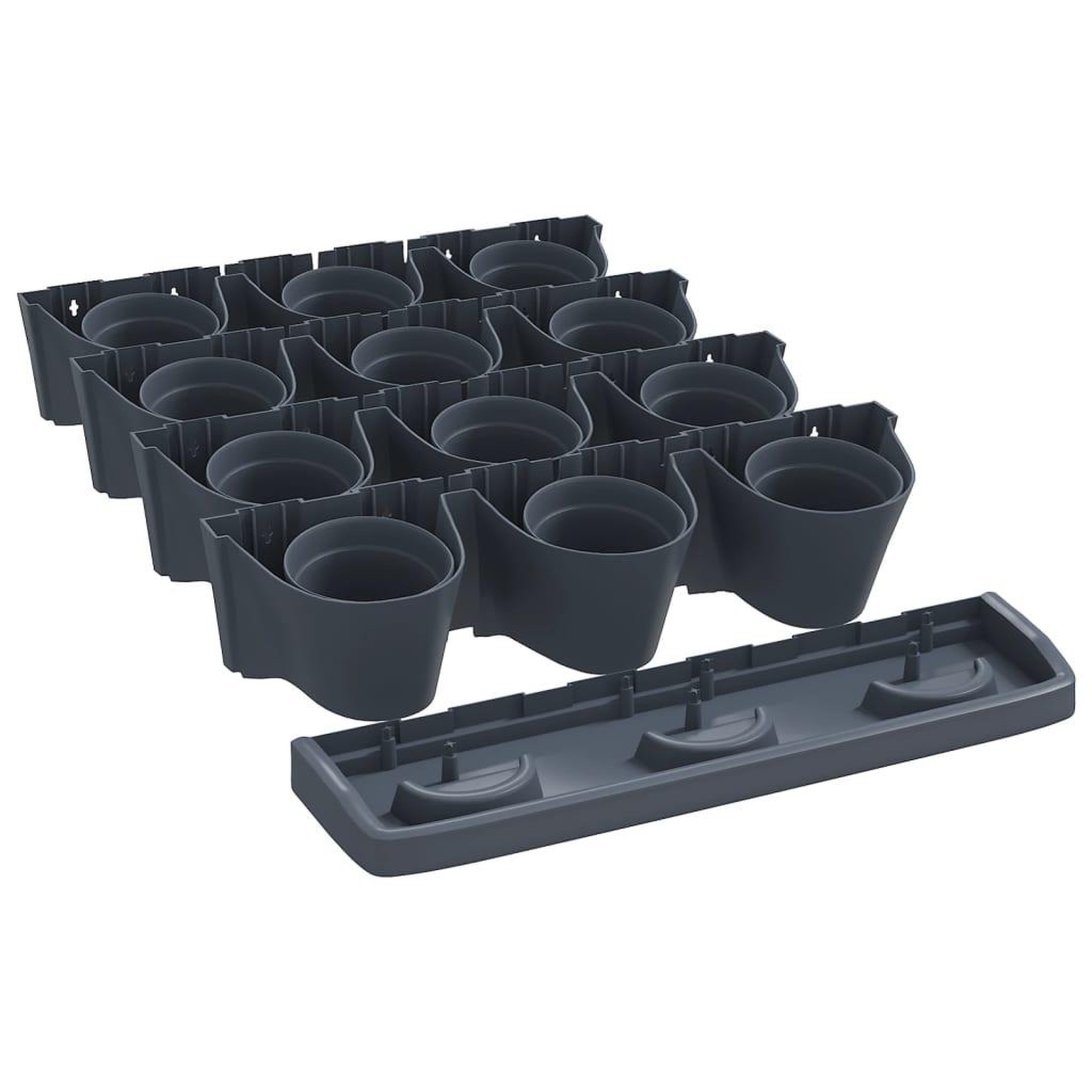 Voir la diapositive 3 : VIDAXL Ensemble de jardinieres verticales 12 pcs Anthracite PP