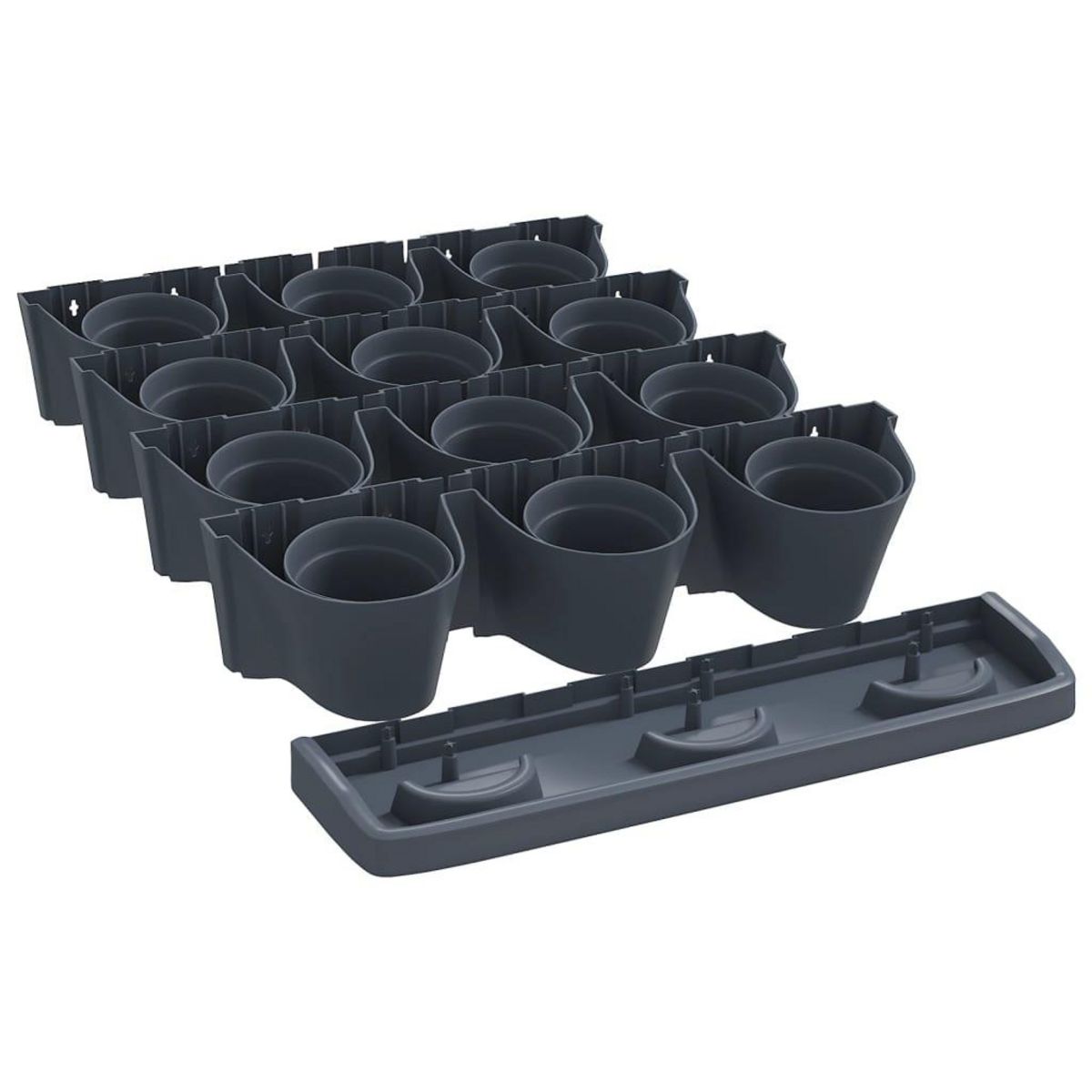 VIDAXL Ensemble de jardinieres verticales 12 pcs Anthracite PP
