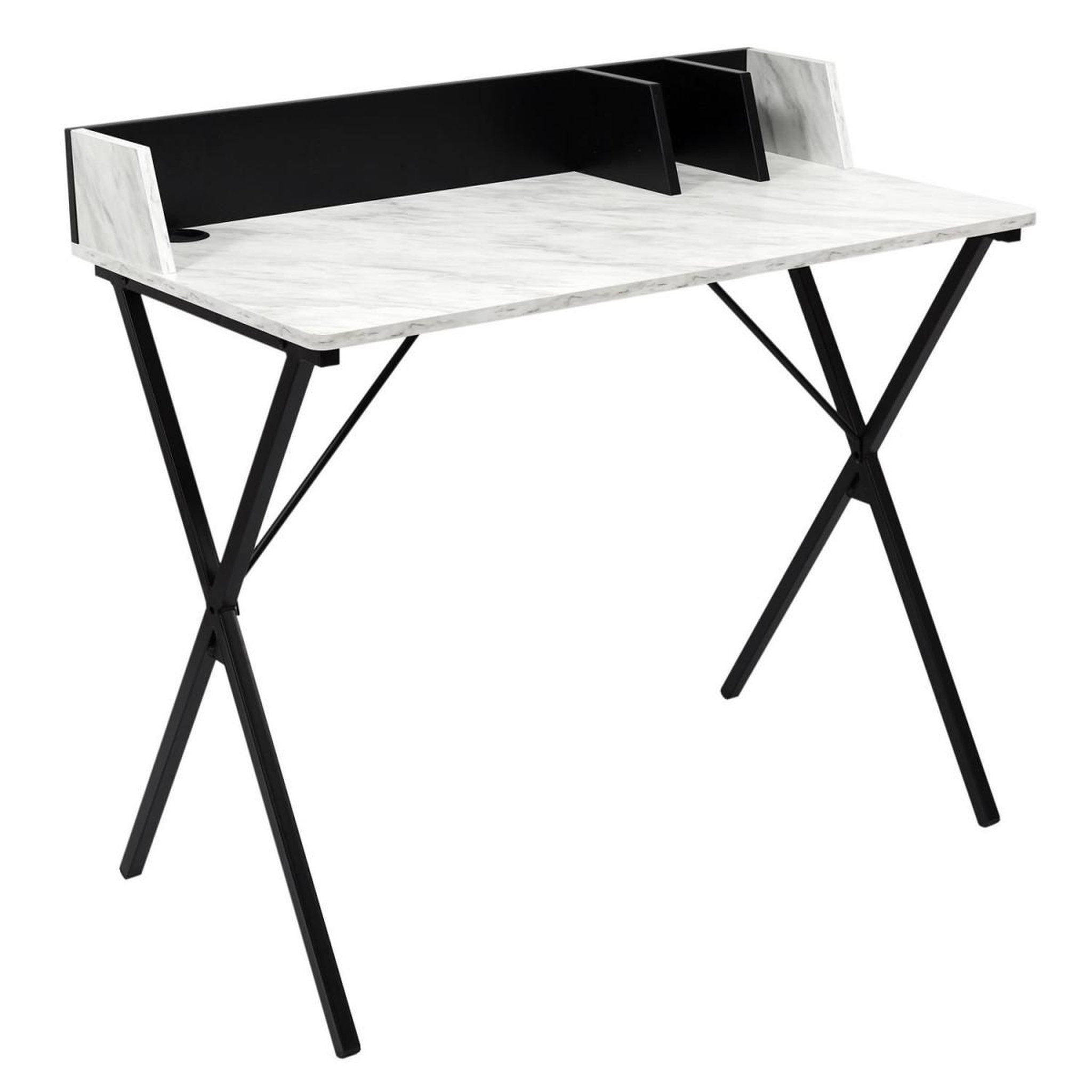 Voir la diapositive 1 : The Home Deco Factory Bureau design effet marbre  brice  90cm gris