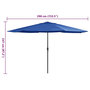 Voir la diapositive 6 : VIDAXL Parasol de jardin avec mat en metal 390 cm bleu azure