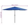 Voir la diapositive 6 : VIDAXL Parasol de jardin avec mat en metal 390 cm bleu azure