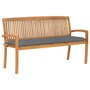 Voir la diapositive 1 : VIDAXL Banc de jardin empilable et coussin 159 cm Bois de teck massif