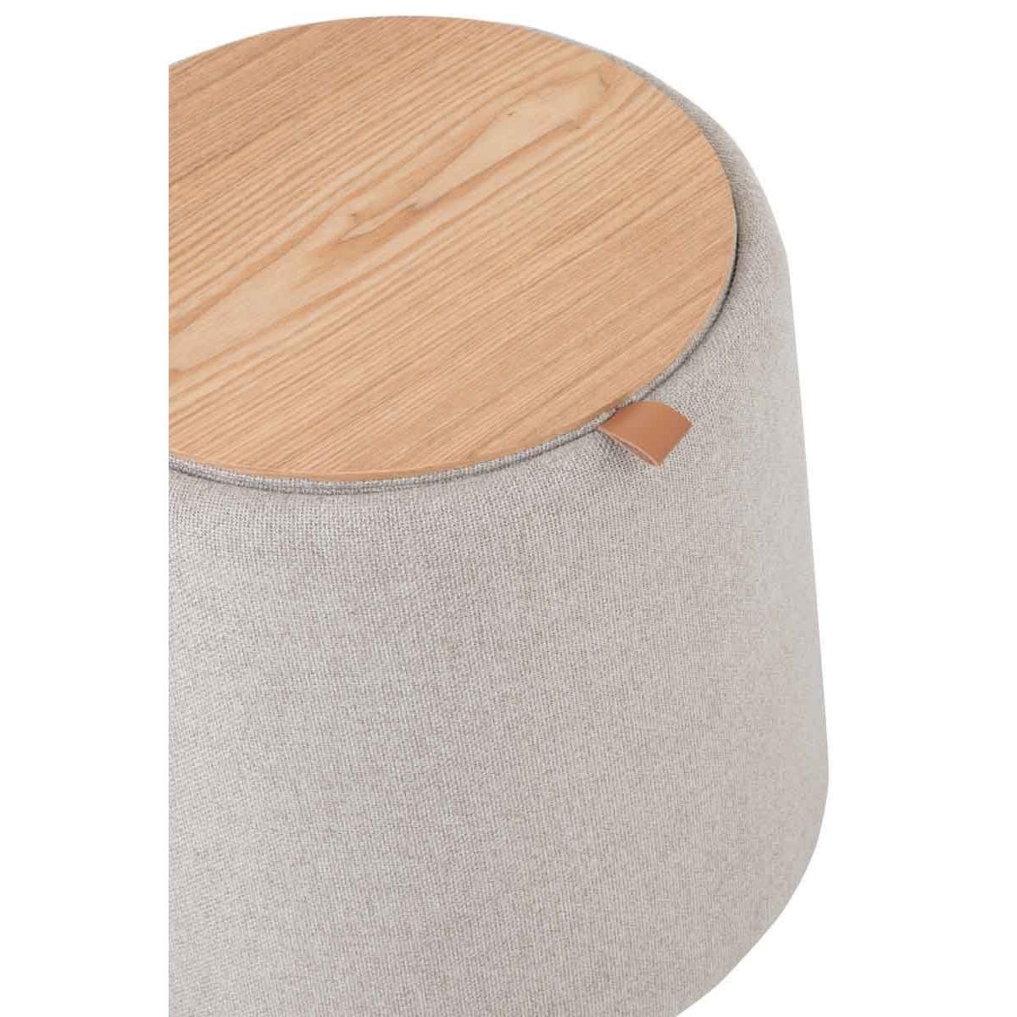 Voir la diapositive 6 : J-LINE Pouf rond design  munica  43cm beige