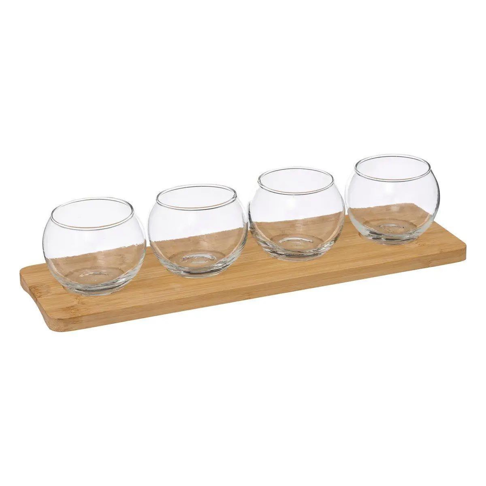 SECRET DE GOURMET Set Apéritif 5 Pièces Design  Bambou  30cm Beige