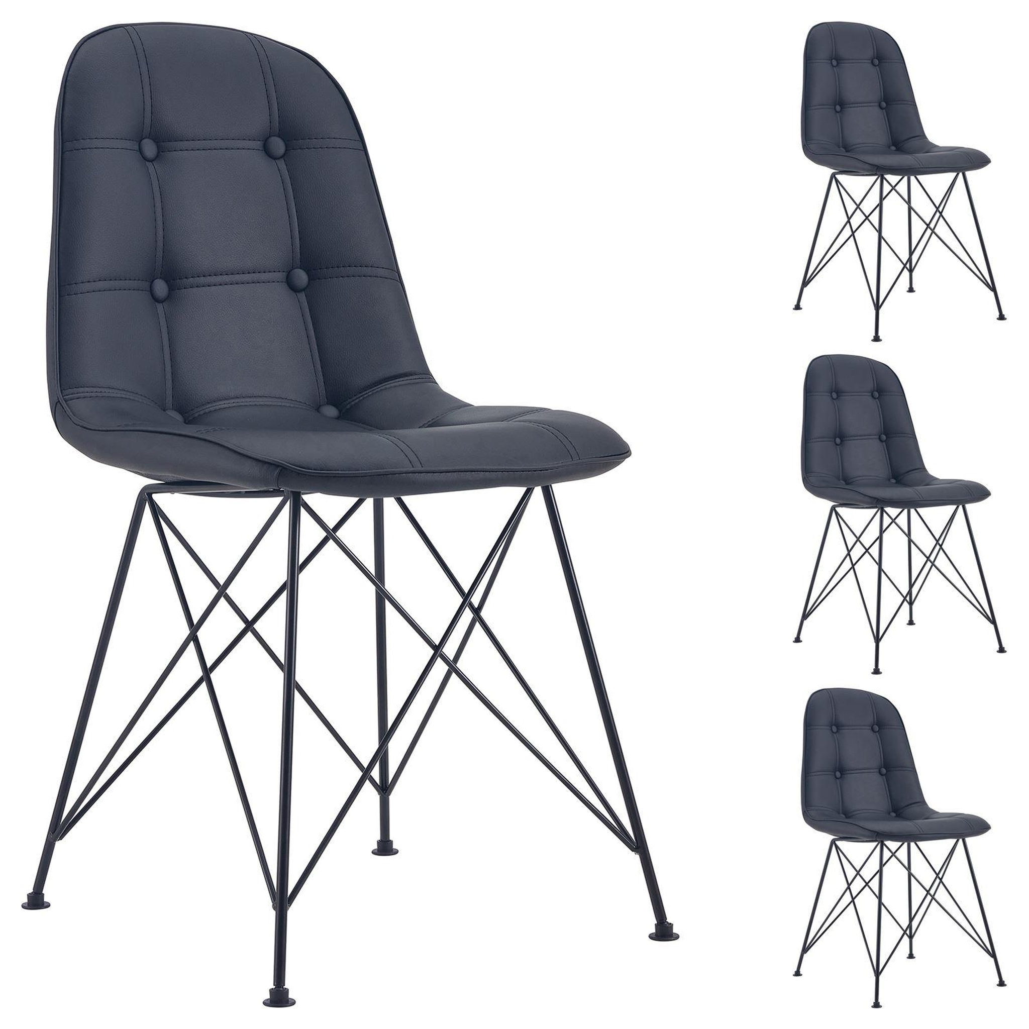 Voir la diapositive 1 : IDIMEX Lot de 4 chaises IMRAN, en synthétique