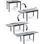 Voir la diapositive 2 : Habitat et Jardin Salon de jardin repas extensible  Lagos  - Table extensible 200/320 x 105 x 76 cm - 10 chaises - Noir