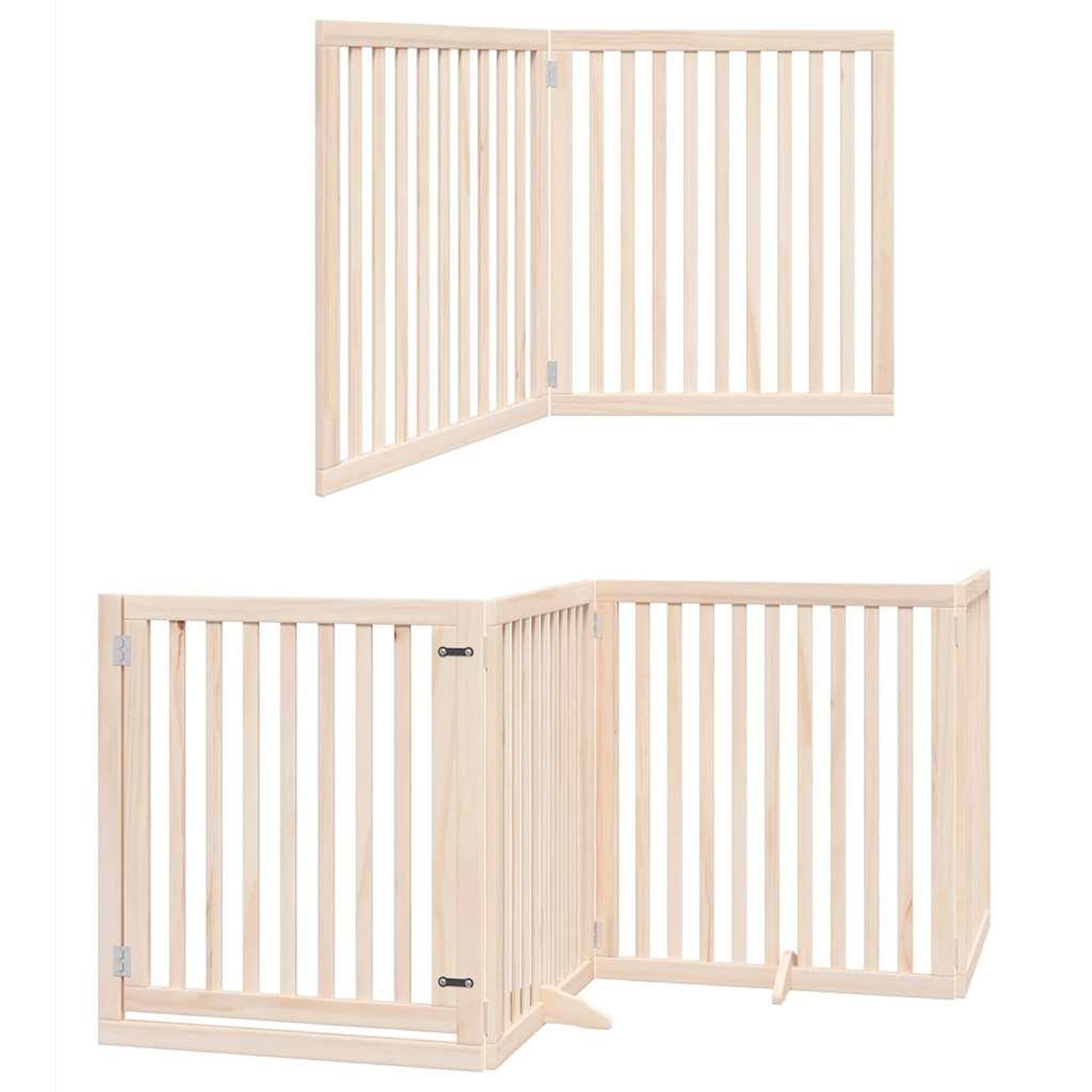 Voir la diapositive 6 : VIDAXL Barriere pour chien porte pliable 12 panneaux bois de peuplier