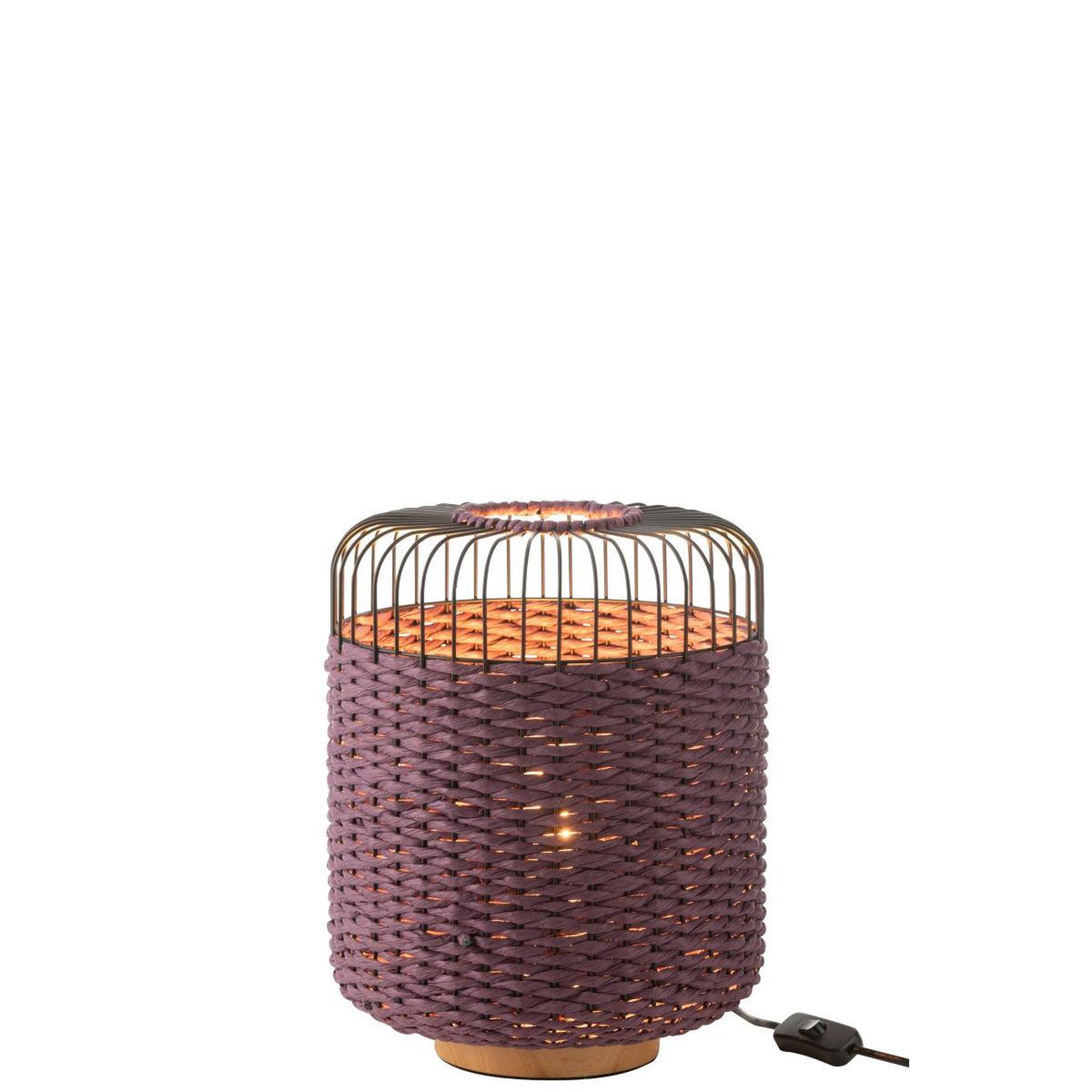 Voir la diapositive 3 : J-LINE Lampe à poser en métal  eldon  34cm mauve