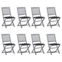 Voir la diapositive 1 : VIDAXL Chaises pliables d'exterieur lot de 8 et coussins Bois d'acacia