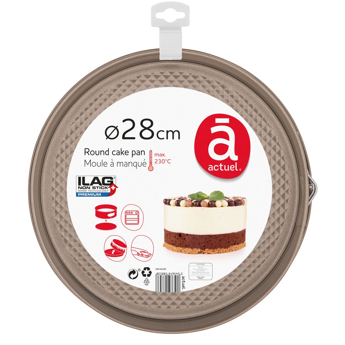 ACTUEL Moule à manqué rond 28 cm avec charnières 