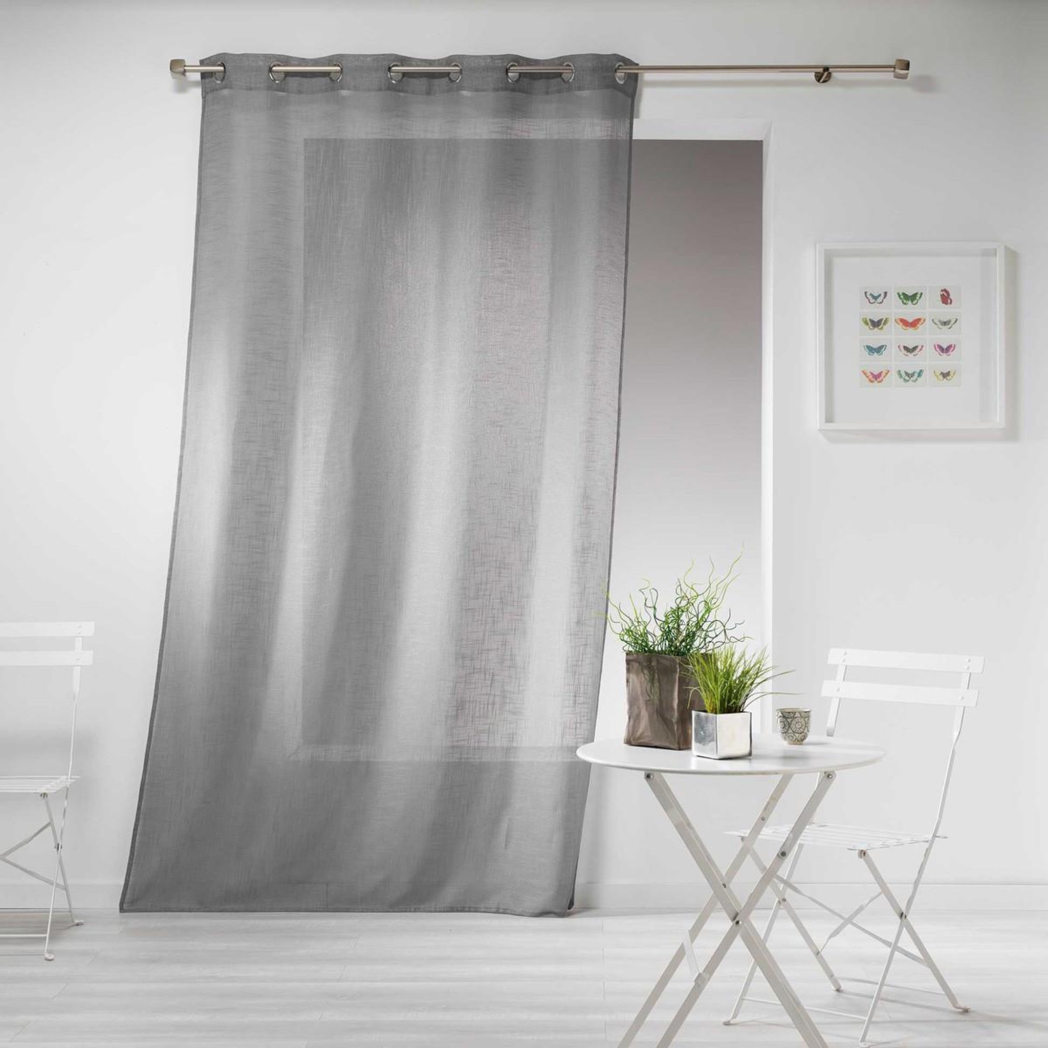 Douceur d'Intérieur Rideau voilage  haltona  140x240cm gris