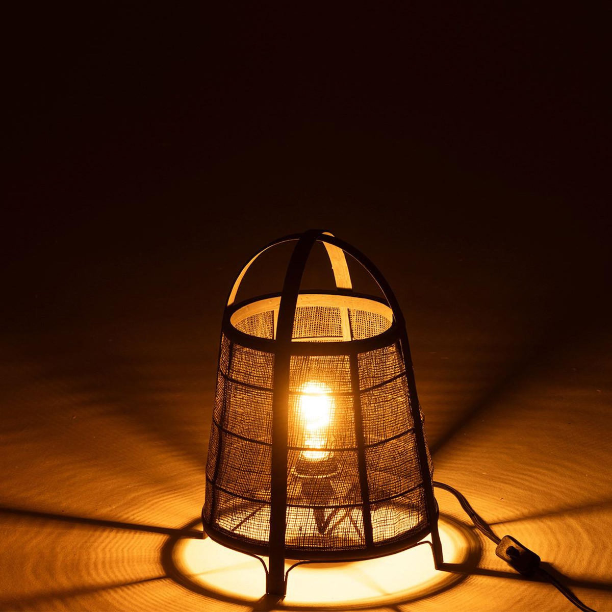 Paris Prix Lampe à Poser en Bambou  Rya  35cm Noir