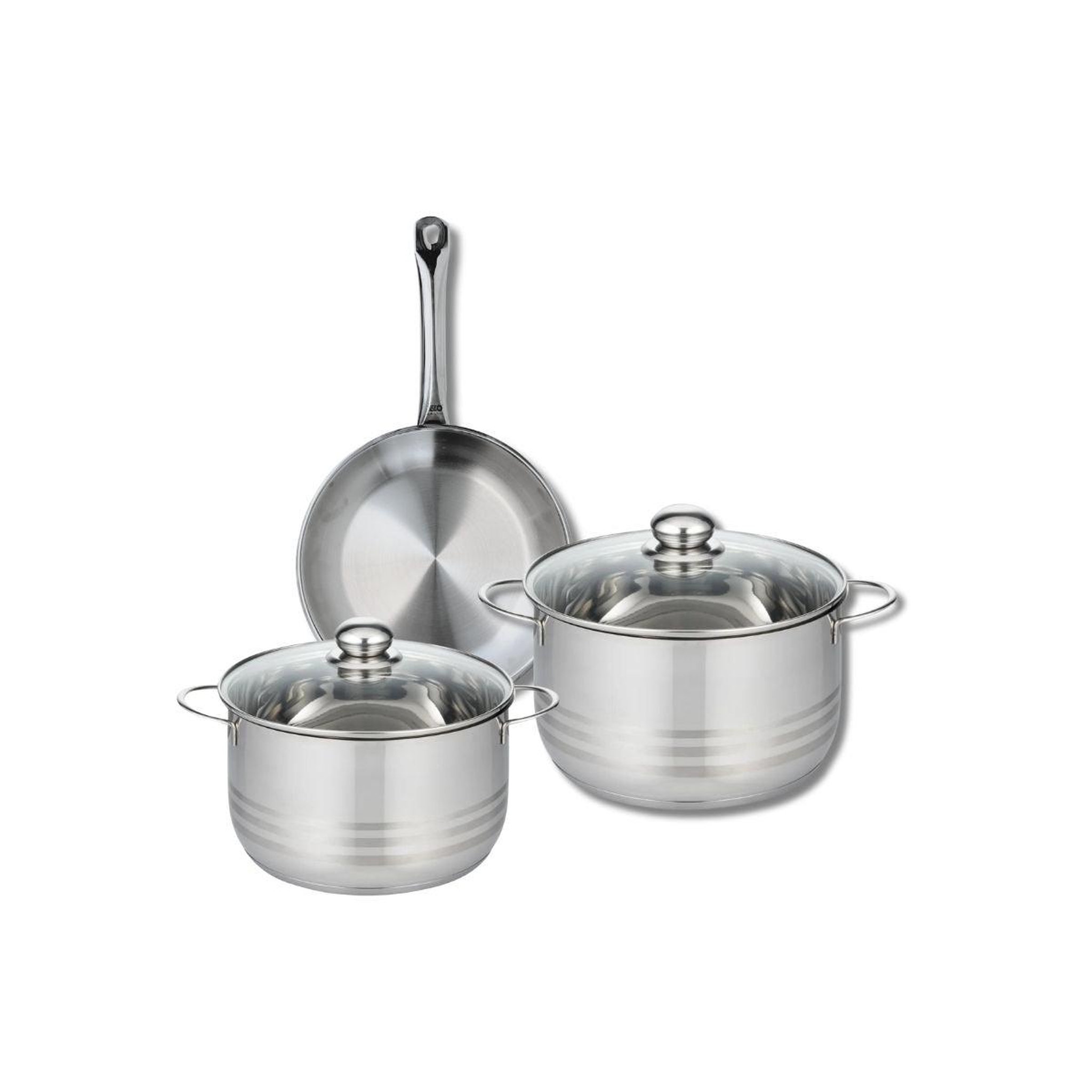 ELO Ensemble de 1 poêle de cuisson 24 cm et 2 faitouts 20 et 24 cm elo profi brillant