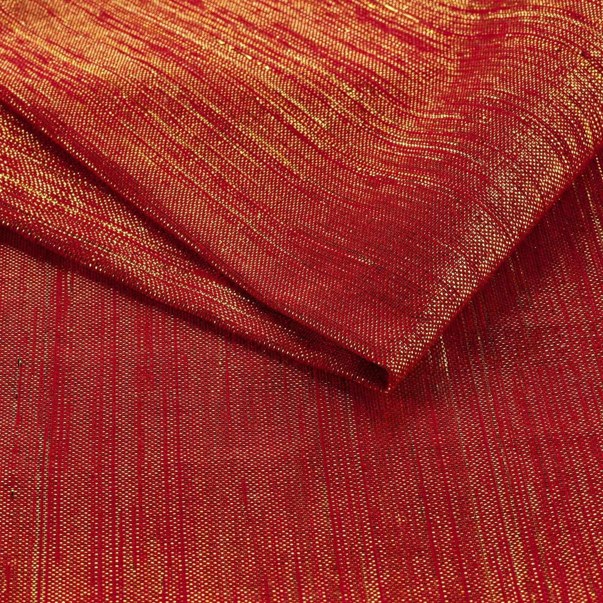 Voir la diapositive 2 : TOILINUX Lot de 6 serviettes fils métallisés l. 40 cm x l. 40 cm - rouge et or