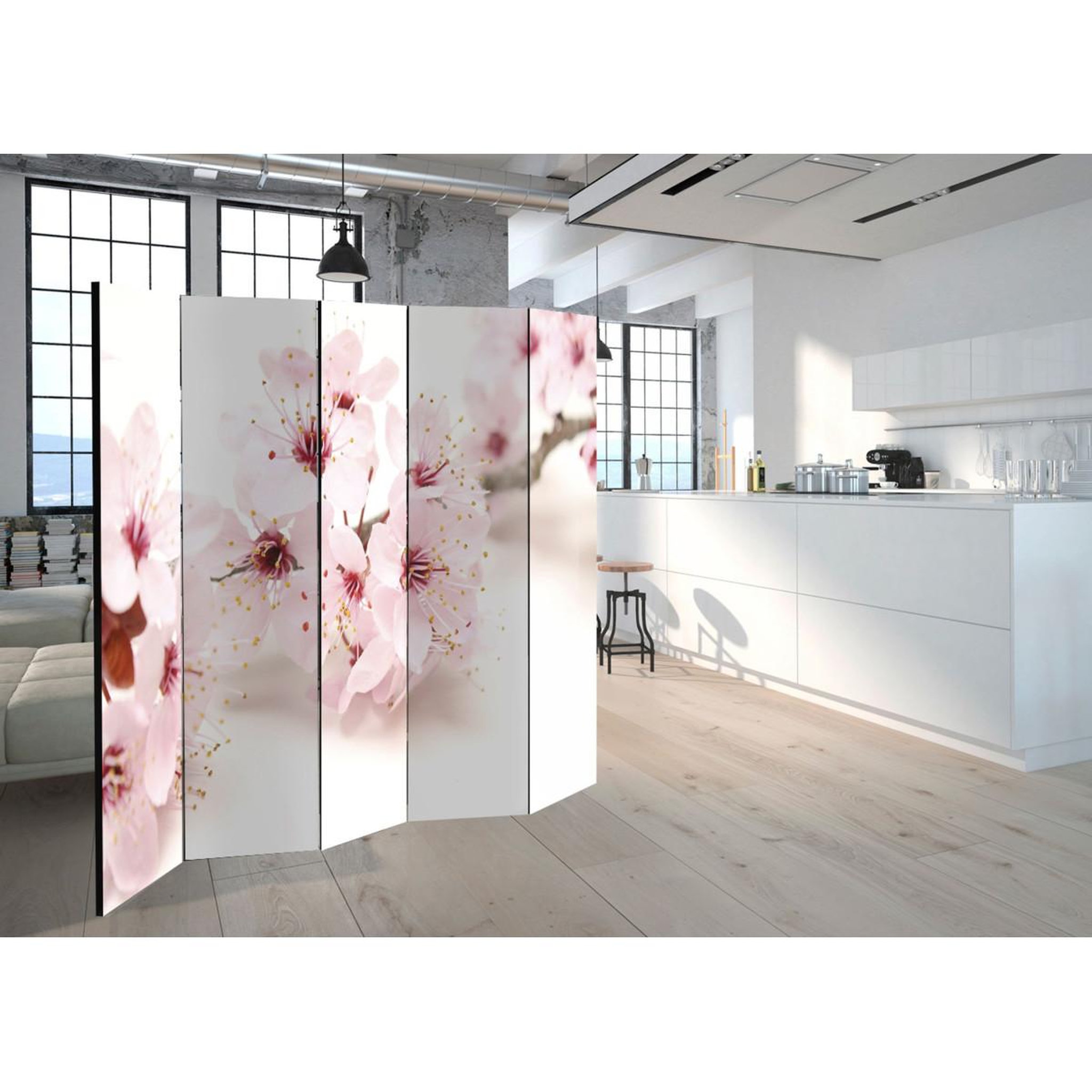 Voir la diapositive 2 : Paris Prix Paravent 5 volets  cherry blossom  172x225cm