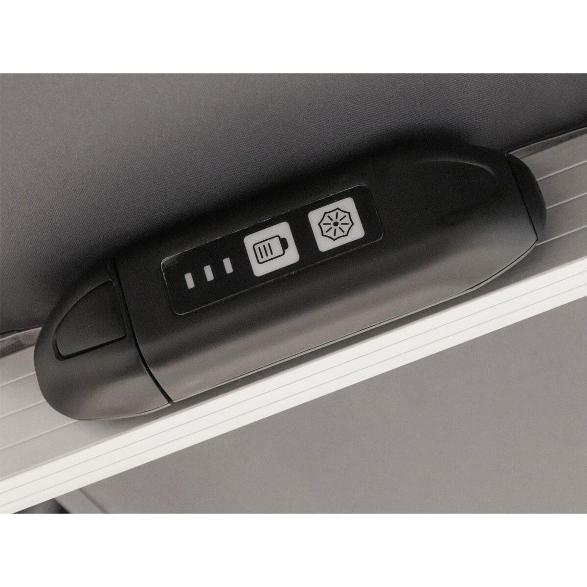 HESPERIDE Parasol déporté droit carré Equador Ardoise avec LED 3 x 3 m - Hespéride