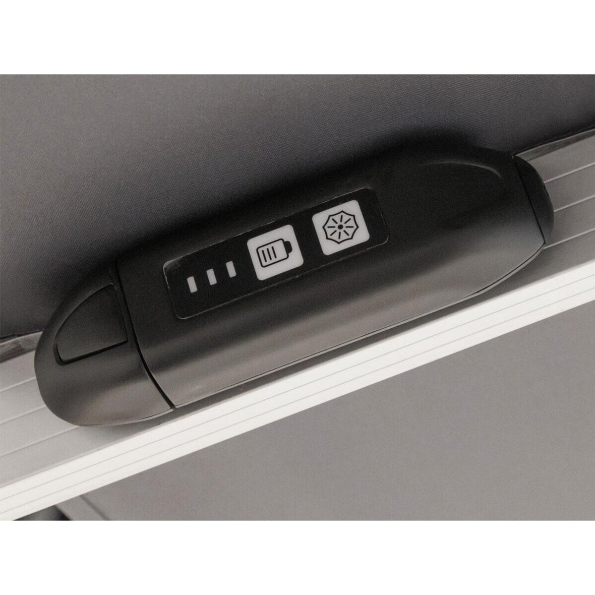 HESPERIDE Parasol déporté droit carré Equador Ardoise avec LED 3 x 3 m - Hespéride