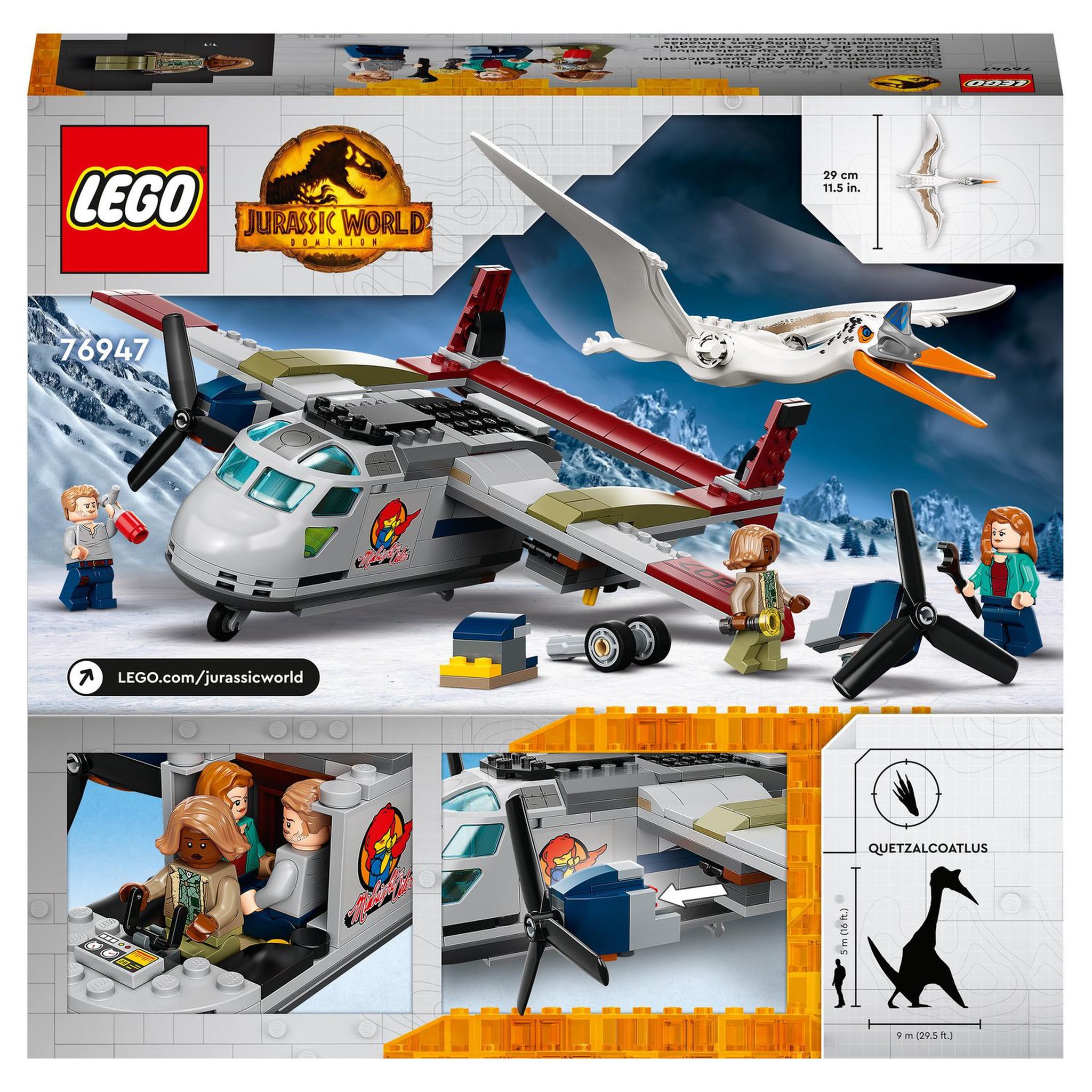 Voir la diapositive 9 : LEGO Jurassic World 76947 L&rsquo;Embuscade en Avion du Quetzalcoatlus, Dinosaure Jouet et Avion
