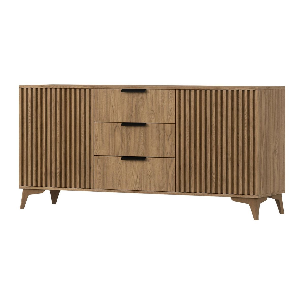BEST MOBILIER Portmore - buffet bas - effet bois - 150 cm