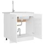 Voir la diapositive 4 : VIDAXL Armoire de plancher d'evier Blanc brillant Bois d'ingenierie