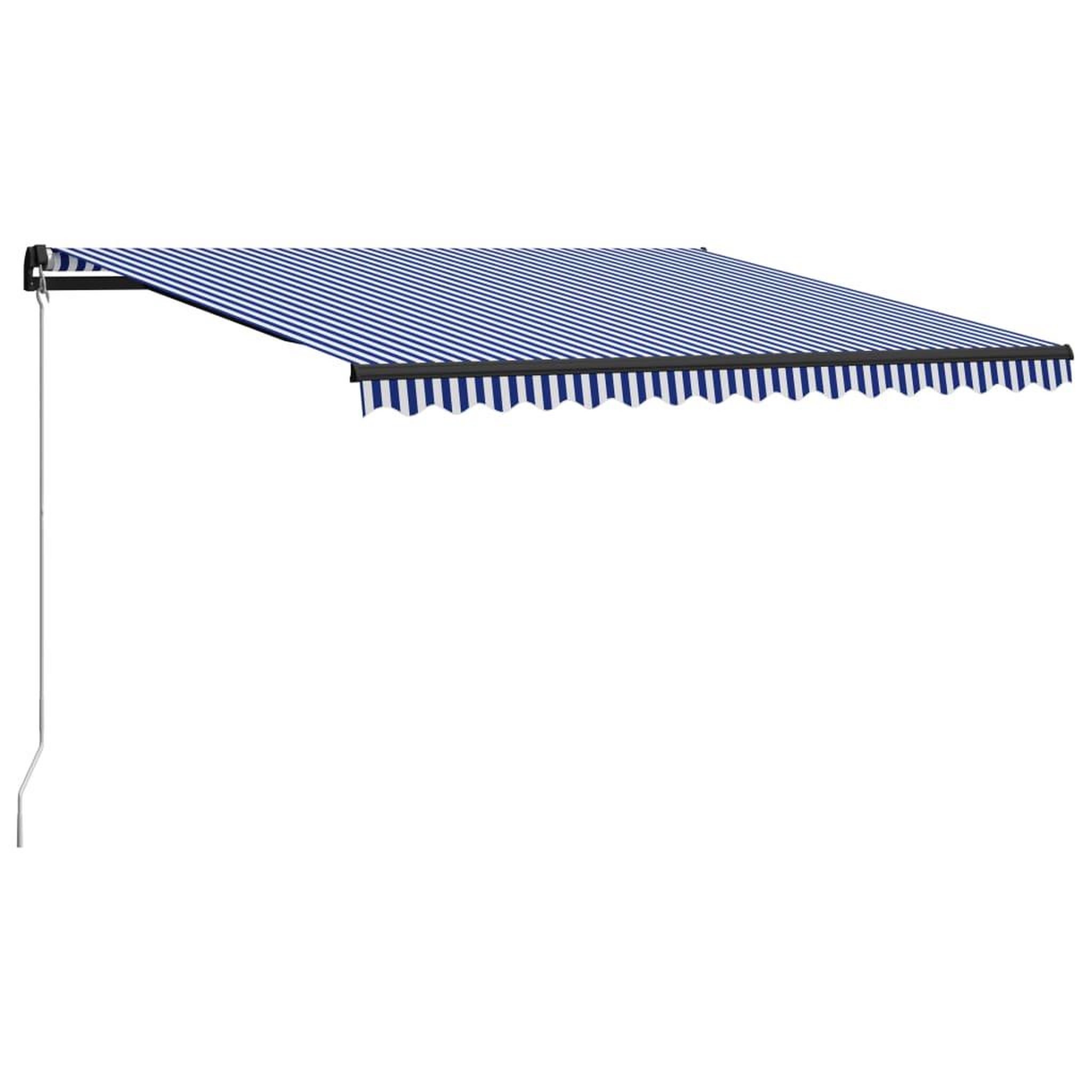Voir la diapositive 1 : VIDAXL Auvent manuel retractable 400x300 cm Bleu et blanc