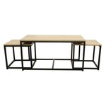 Paris Prix Lot de 3 Tables Basses  Seattle  90cm Naturel