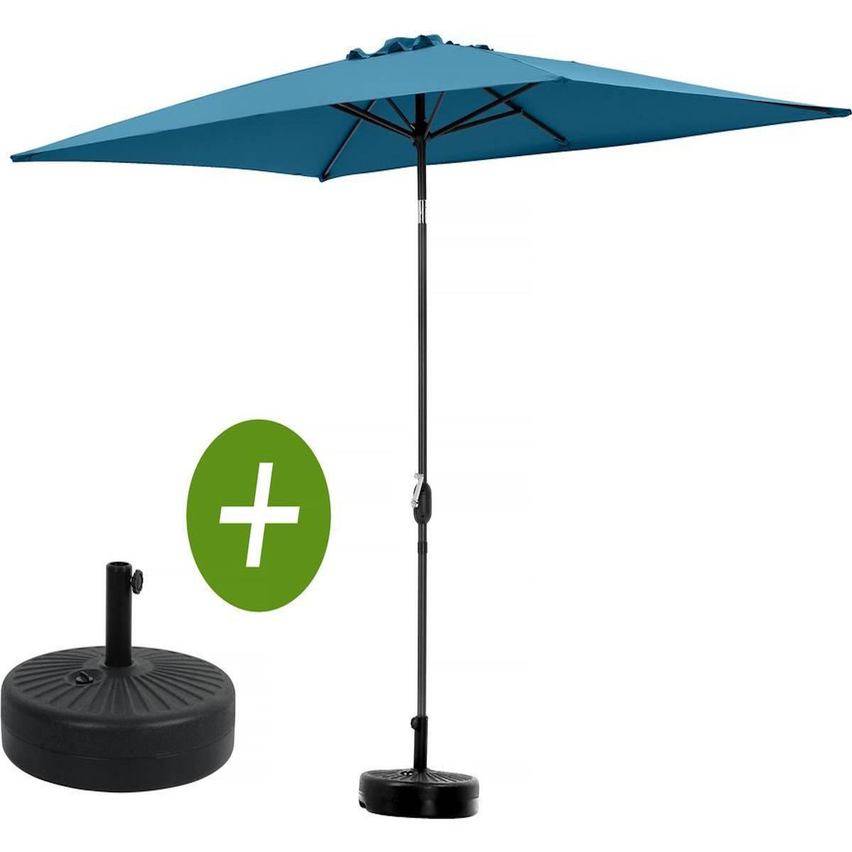Habitat et Jardin Parasol jardin  Sol 2  - Rectangle - 2 x 3 m - Bleu + Dalles à lester incluses
